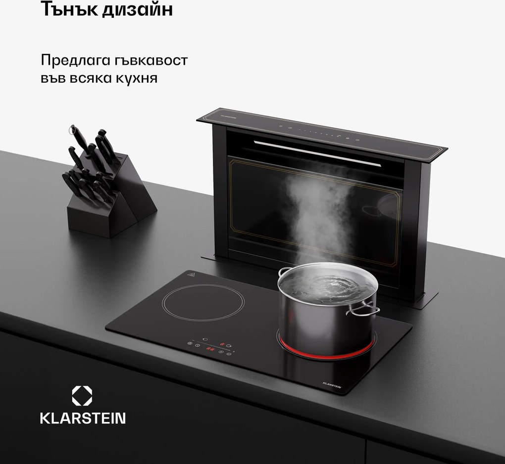 Klarstein CeramEase Slim VTC плот, стъклокерамика, 2 нагреваеми зони, 4 kW, сензорен, таймер