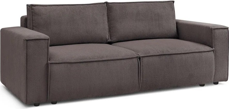 Кафяво-сив сгъваем диван от рипсено кадифе 245 cm Nihad – Bobochic Paris