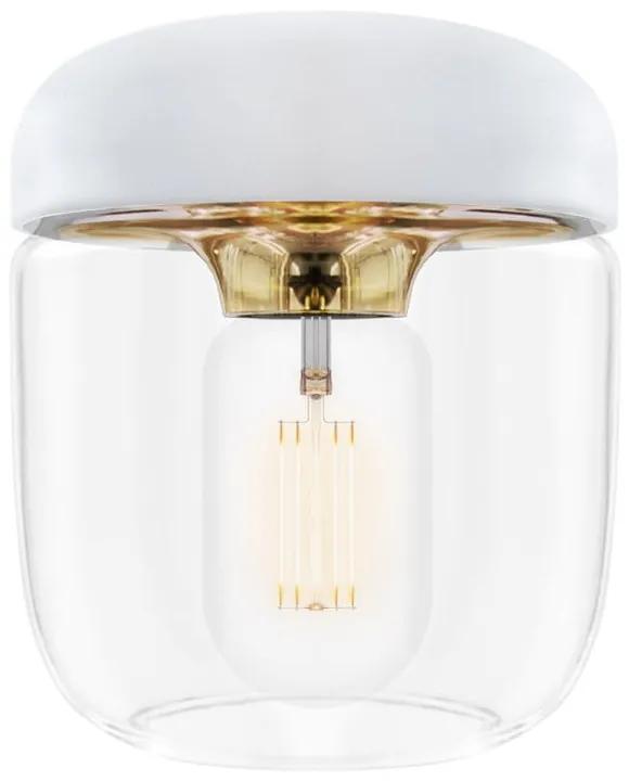 Бял абажур с цокъл Acorn в златист цвят, ⌀ 14 cm - UMAGE