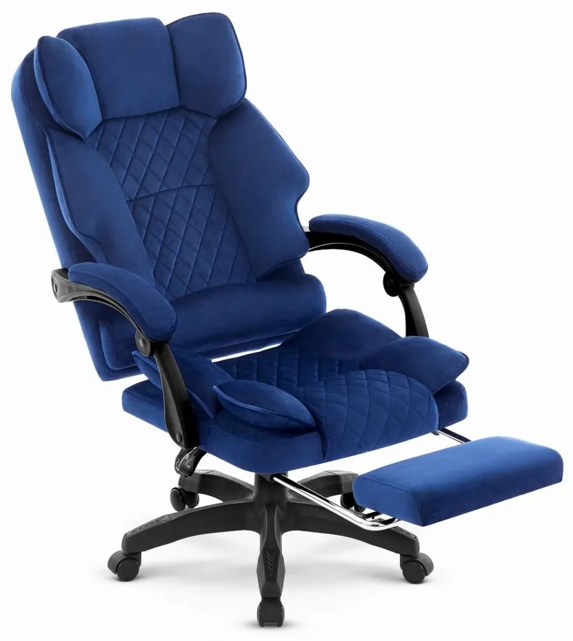 Ергономичен офис стол HC-1031 с поставка за крака - син