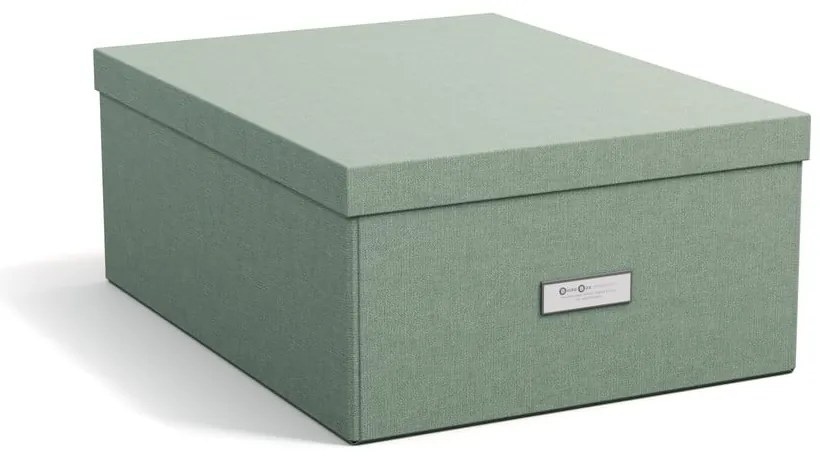 Картонена кутия за съхранение тюркоазена с капак 34,5x45x18,5 cm Katrin Canvas Paper Laminate – Bigso