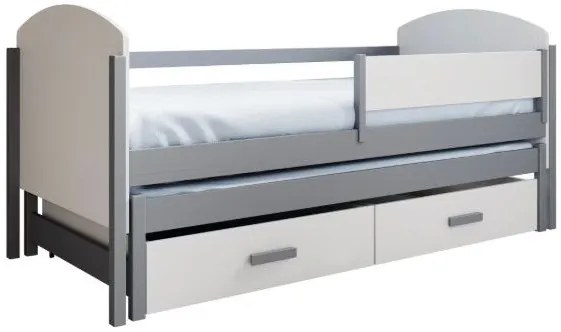 Детско легло Пеони-бяло-сиво-200 x 90