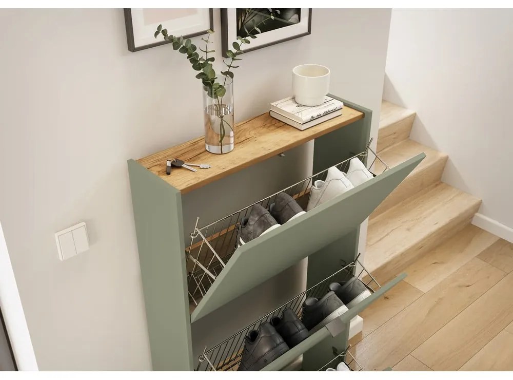 Комплект за коридор в естествен и кафяво-сив цвят 101x200x22 cm Ameca – Germania