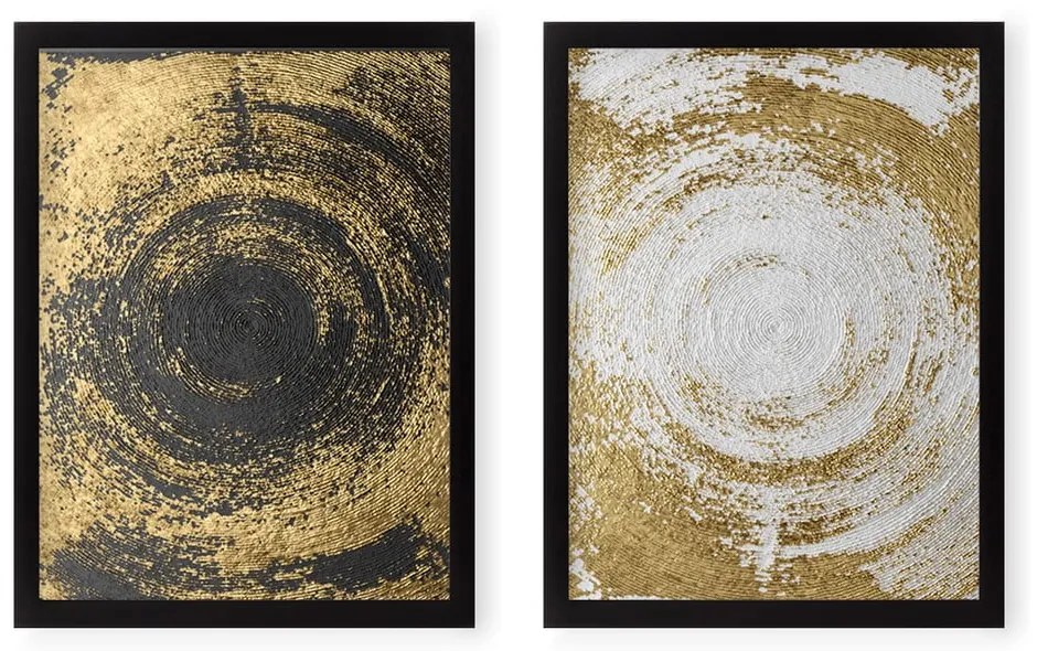 Комплект от 2 картини Кръгове Златна - Tablo Center