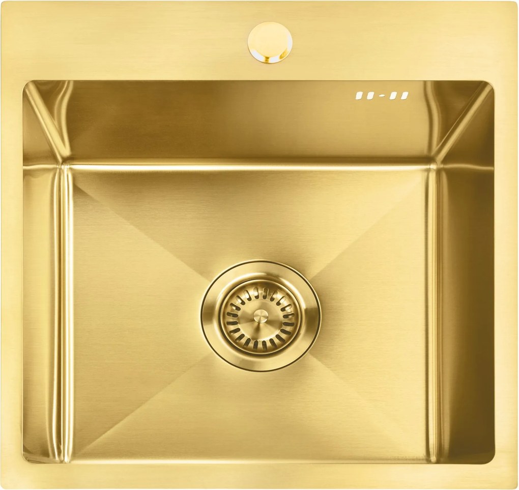 Стоманена мивка с комплект аксесоари 3 бр. REA Leo 40 Brush Gold