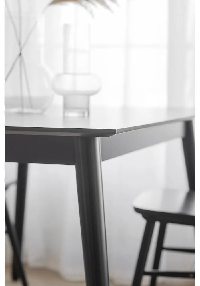 Черна маса за хранене , 140 x 90 cm Lotta - Rowico