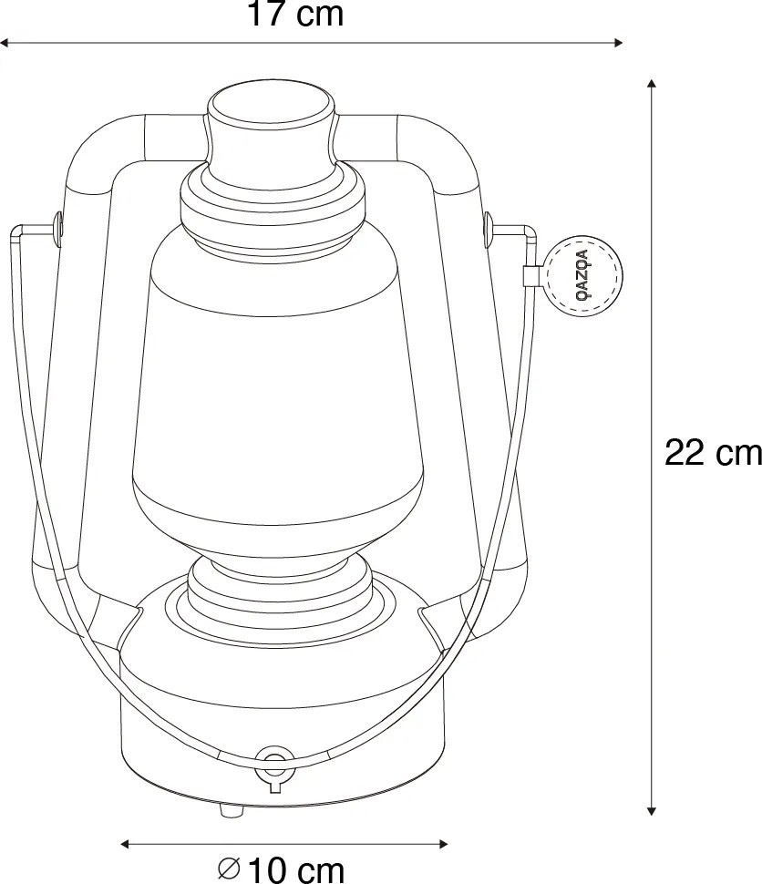 Настолна лампа акумулаторна 22 см IP44 бяла - Storm Mini