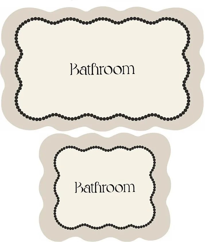 Кремави килими за баня в комплект 2 бр. 60x100 cm Bounde – Foutastic