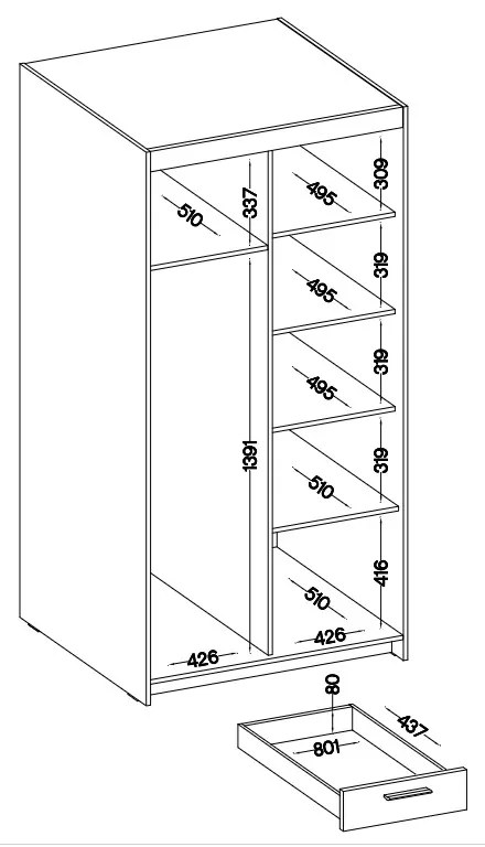 Гардероб Ester 2D3S-Leuko