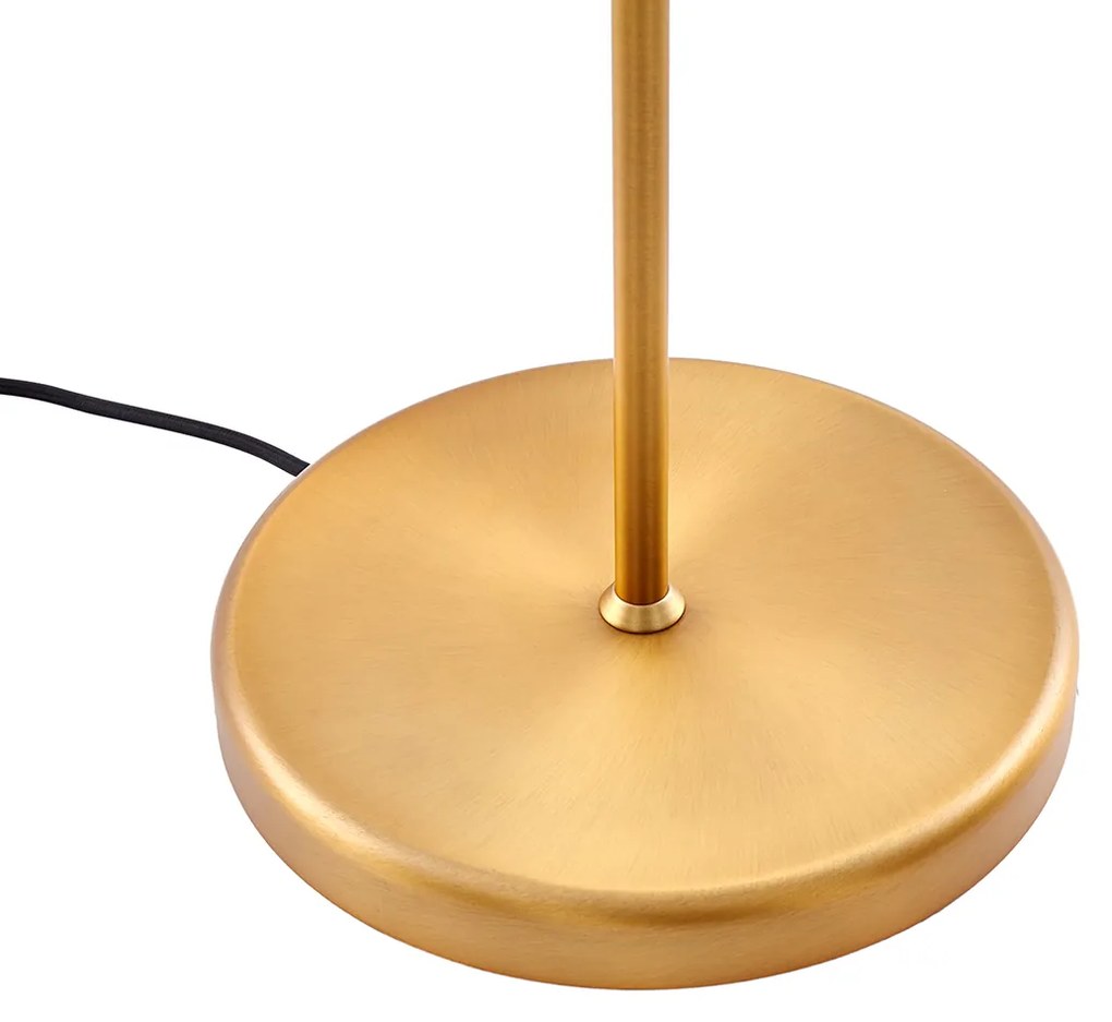 Подова лампа бронз с бял абажур и регулируема лампа за четене - Ladas