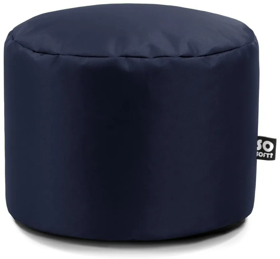 Тъмносин детски пуф от изкуствена кожа Dot M – So Soft?
