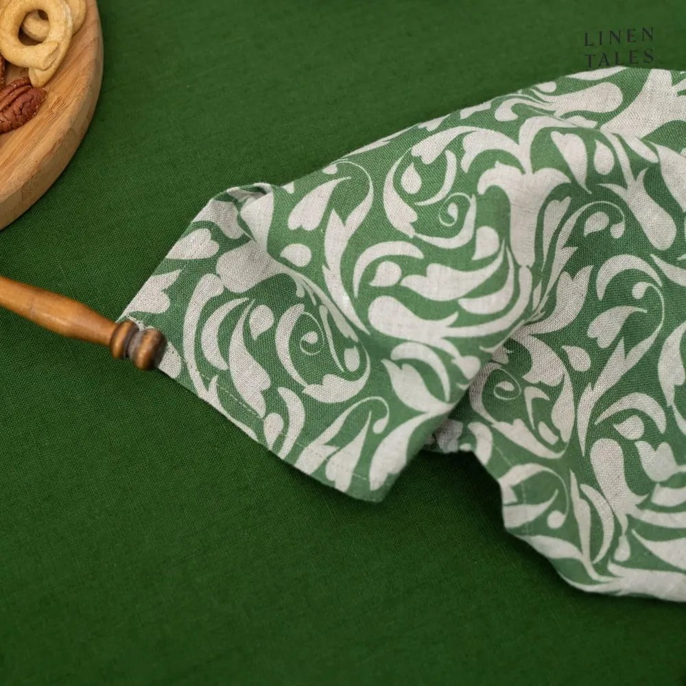 Ленена кърпа за съдове 45x65 cm Evergreen Damask – Linen Tales