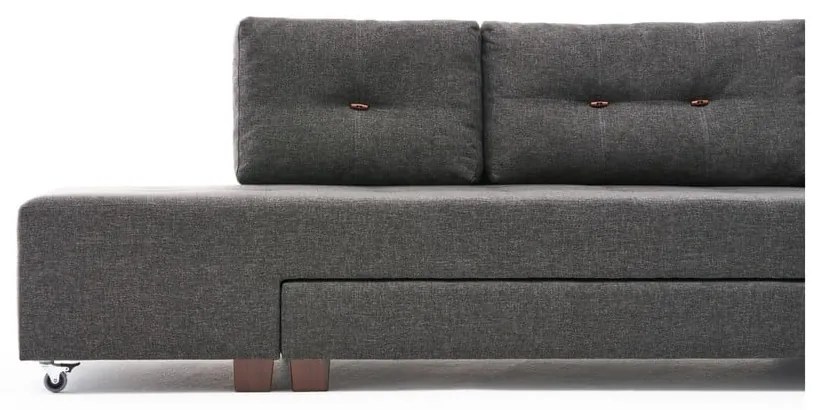 Тъмносив ъглов разтегателен диван (десен ъгъл) Manama - Balcab Home