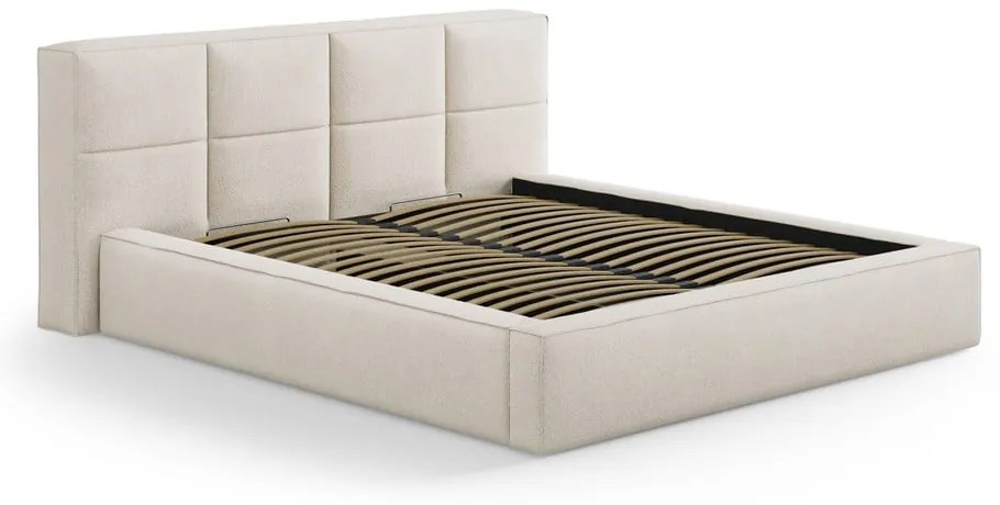 Кремава тапицирана табла за легло 189x100 cm Darren – Micadoni