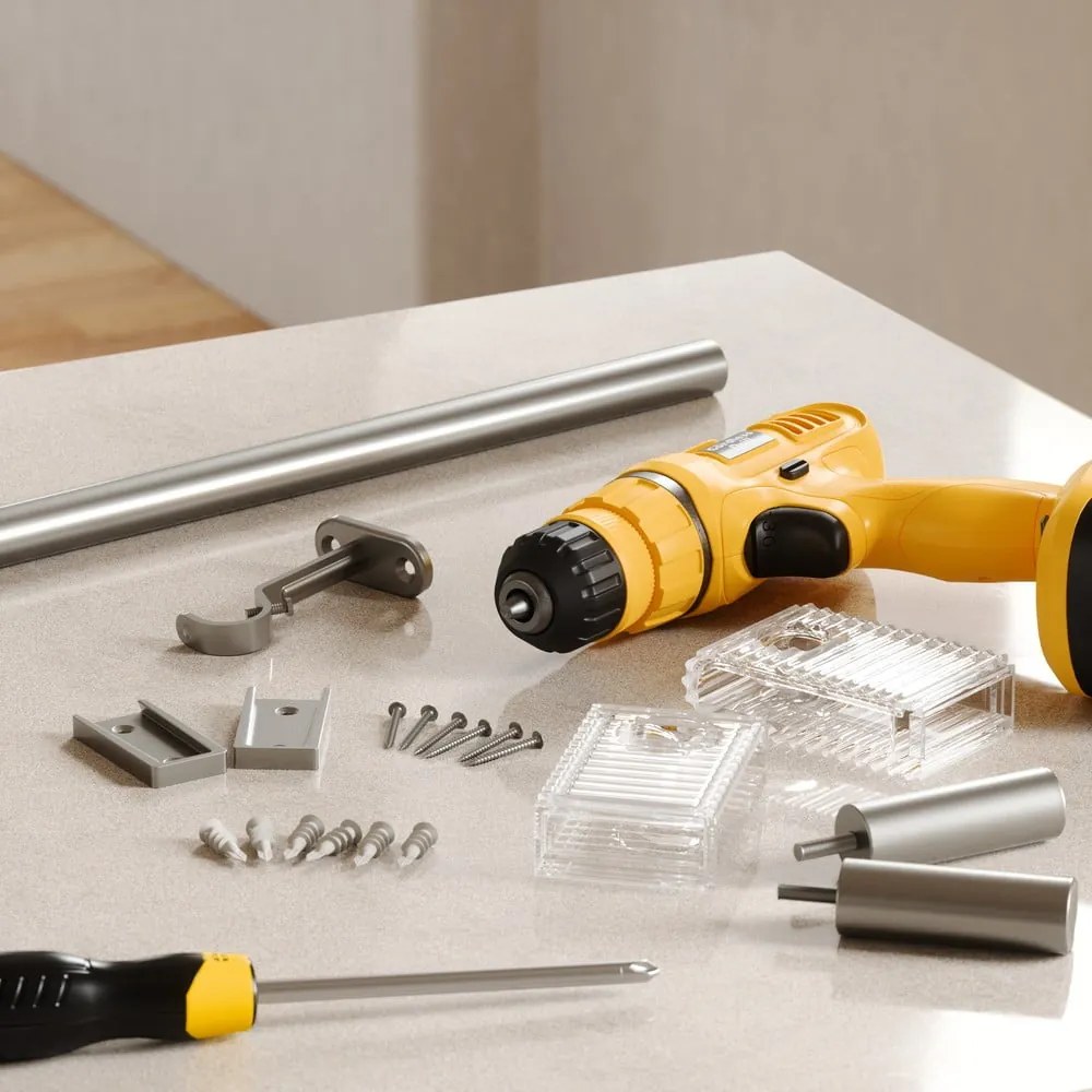 Стоманен разширяем прът за завеси в матово сребрист цвят 107 - 305 cm Flute – Umbra