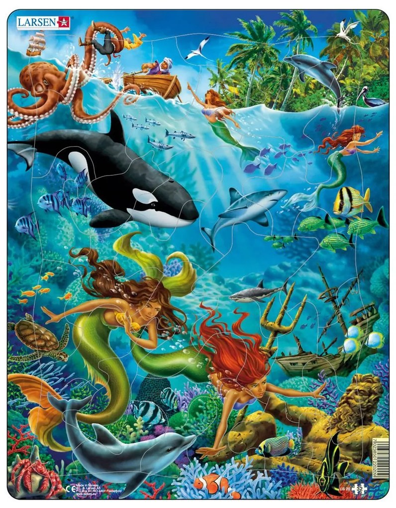 Larsen - Пъзел:  Детски – "В океана" – 32 части, голям
