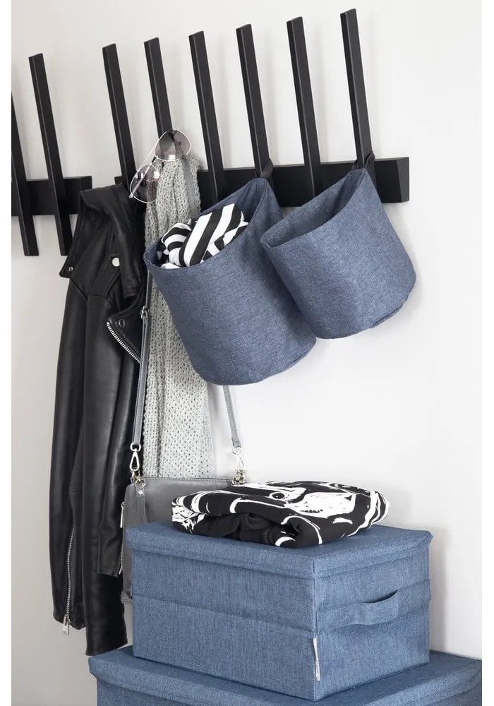 Синя текстилна кутия за съхранение с капак 35x26x19 cm Soft Storage – Bigso