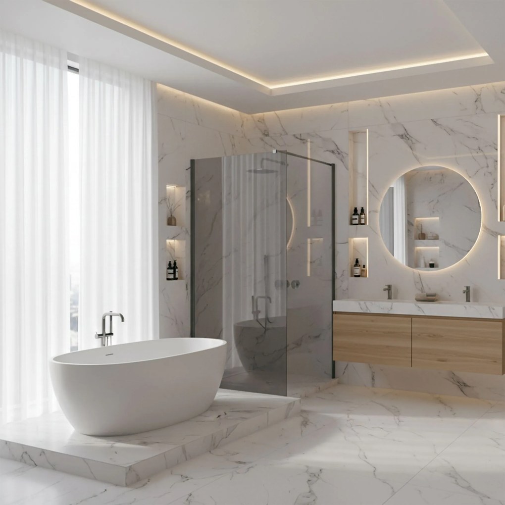 Параван за душ Rea Flexi Grey / Titan 140