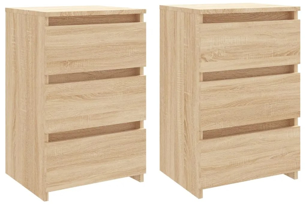 806218 vidaXL Нощни шкафчета 2 бр сонома дъб 40x35x62,5 см инженерно дърво
