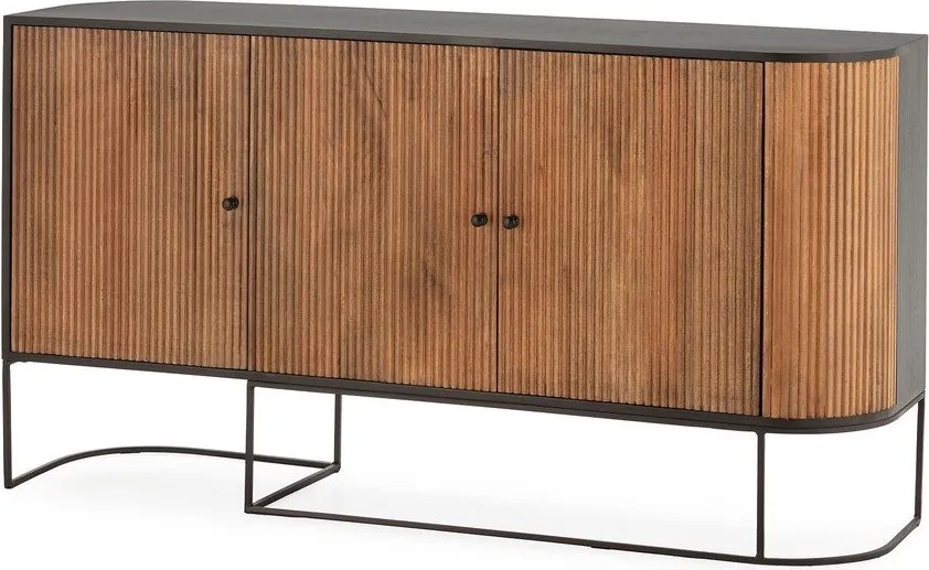 Скрин от масивно манго в естествен цвят 165x90x40 cm Curve – MOME