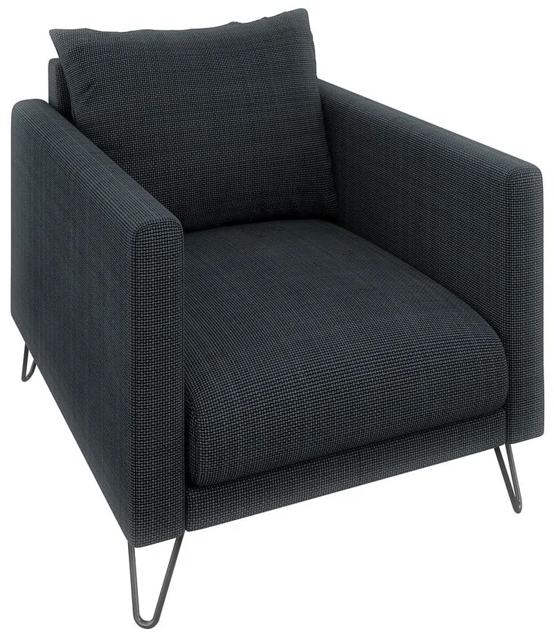 Тъмносиво шенилово кресло Freya – Ropez