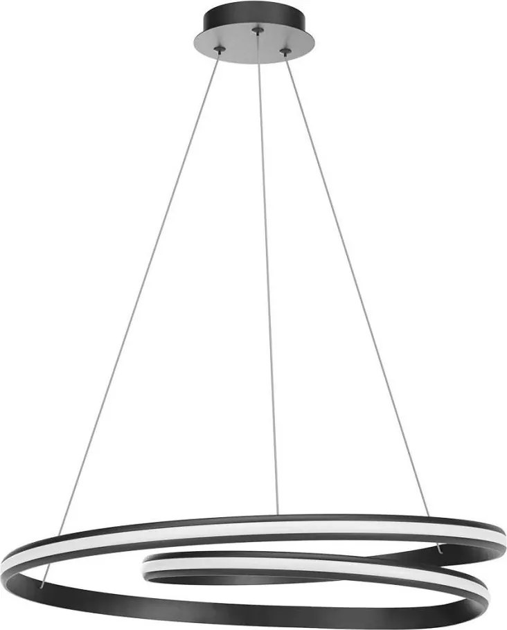 Redo 01-4365 - полилей на кабел с възможност за димиране TORSION LED/60W/230V черен