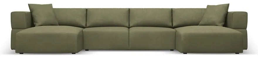 Светлозелен ъглов U-образен диван Esther – Milo Casa