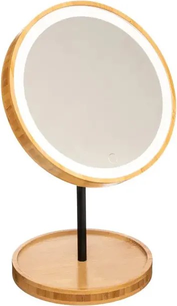 Огледало за баня 5five, Бамбук, LED, Ø16 cm