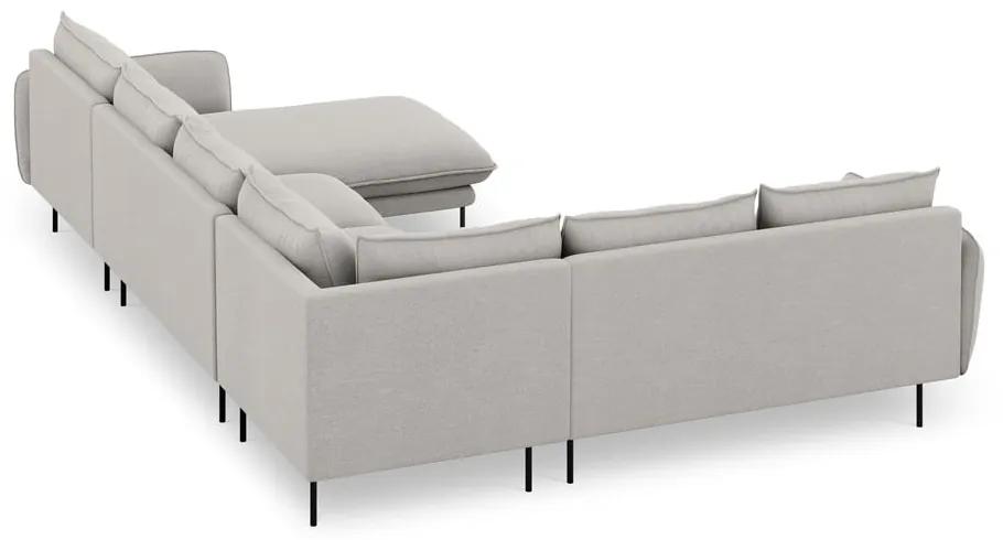 Светлосив U-образен диван, ляв ъгъл Vienna - Cosmopolitan Design