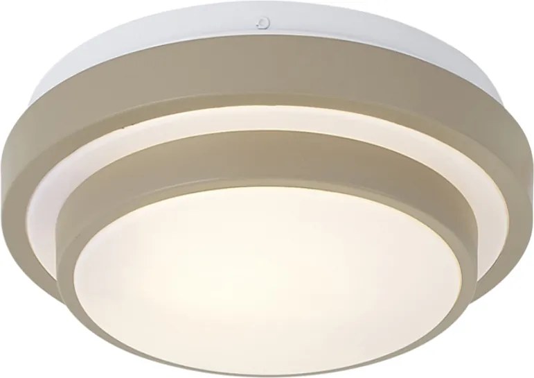 Модерна таванна лампа Taupe с бяло 25cm IP44 - Walden