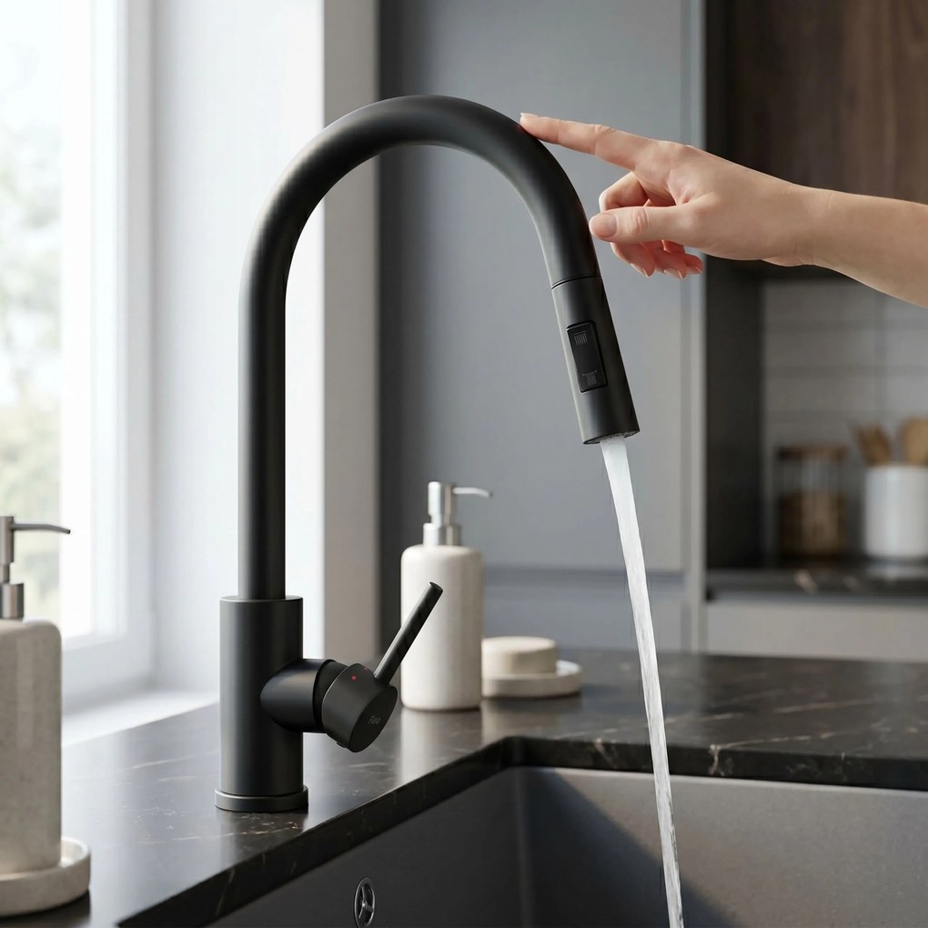 Смесител за кухня Rea Fresh Touch Black Matt