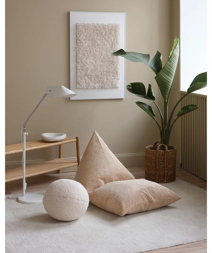 Светлокафяв детски пуф от рипсено кадифе Big Lounger – Wigiwama