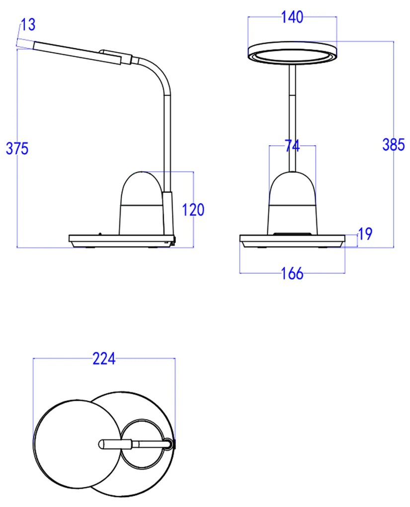 LED настолна лампа Коте HM4449.03 син цвят