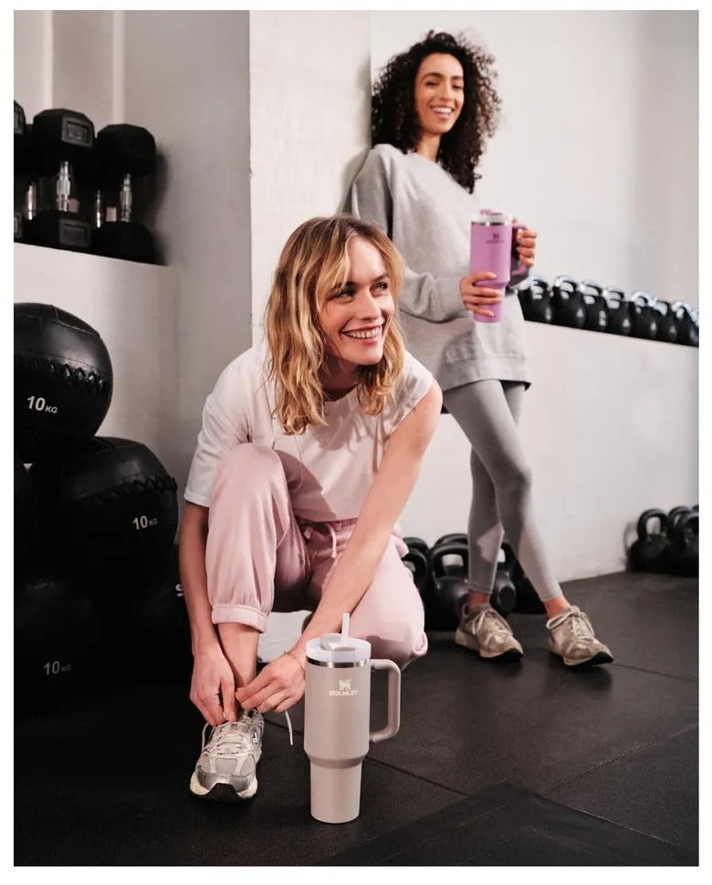 Светлосив термос със сламка от неръждаема стомана 1,18 l Quencher H2.0 FlowState Tumbler Ash – Stanley