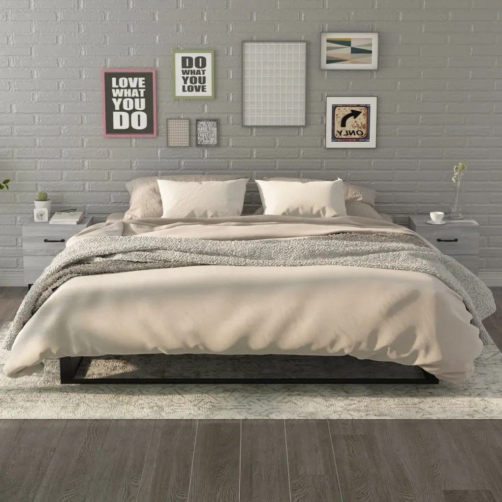 817294 vidaXL Нощни шкафчета, 2 бр, сив сонома, 40x35x47,5 см