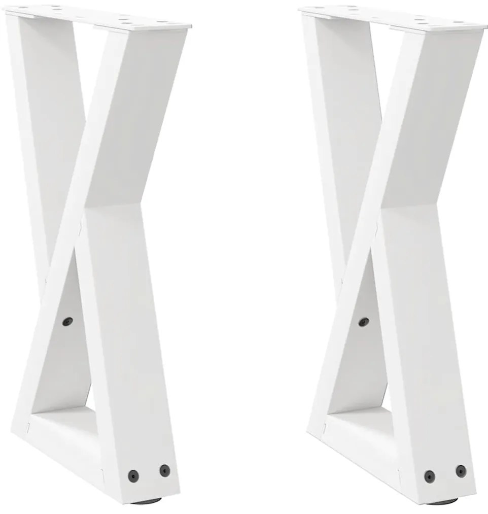 4012697 vidaXL Крака за масичка за кафе, 2 бр., бели, 28 x (42-43,3) см, стомана