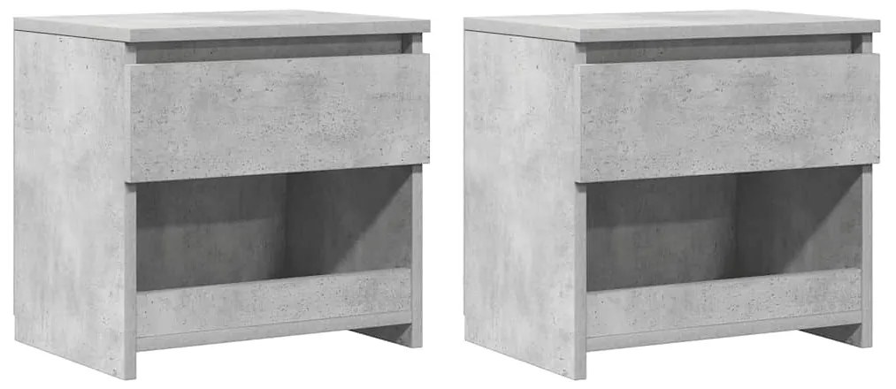 803452 vidaXL Нощни шкафчета, 2 бр, бетонно сив, 40x30x39 см, инженерно дърво