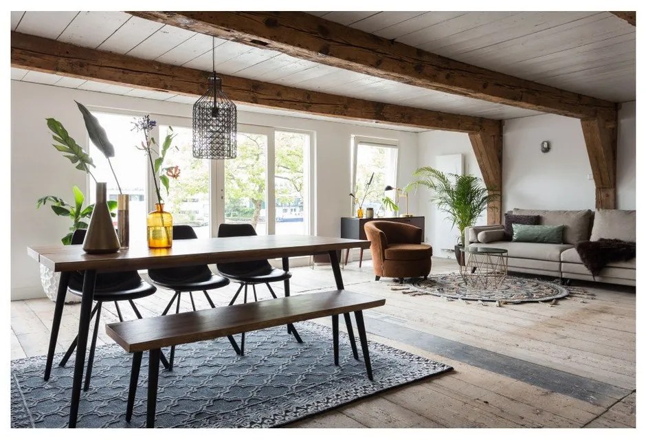 Пейка с черни стоманени крака , дължина 180 cm Alagon - Dutchbone