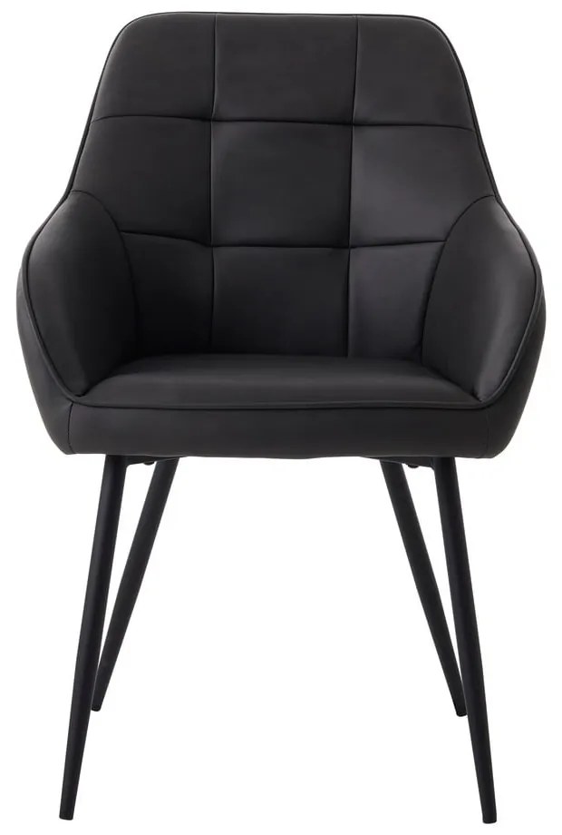 Тъмносиви тапицирани трапезни столове в комплект с подлакътници 2 бр. Nolan Square – Unique Furniture