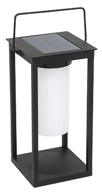 Модерна външна лампа черна с LED и димер соларен - Denlu