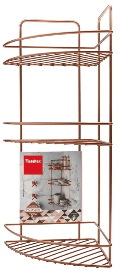 Ъглов рафт за баня с три етажа Copper - Metaltex