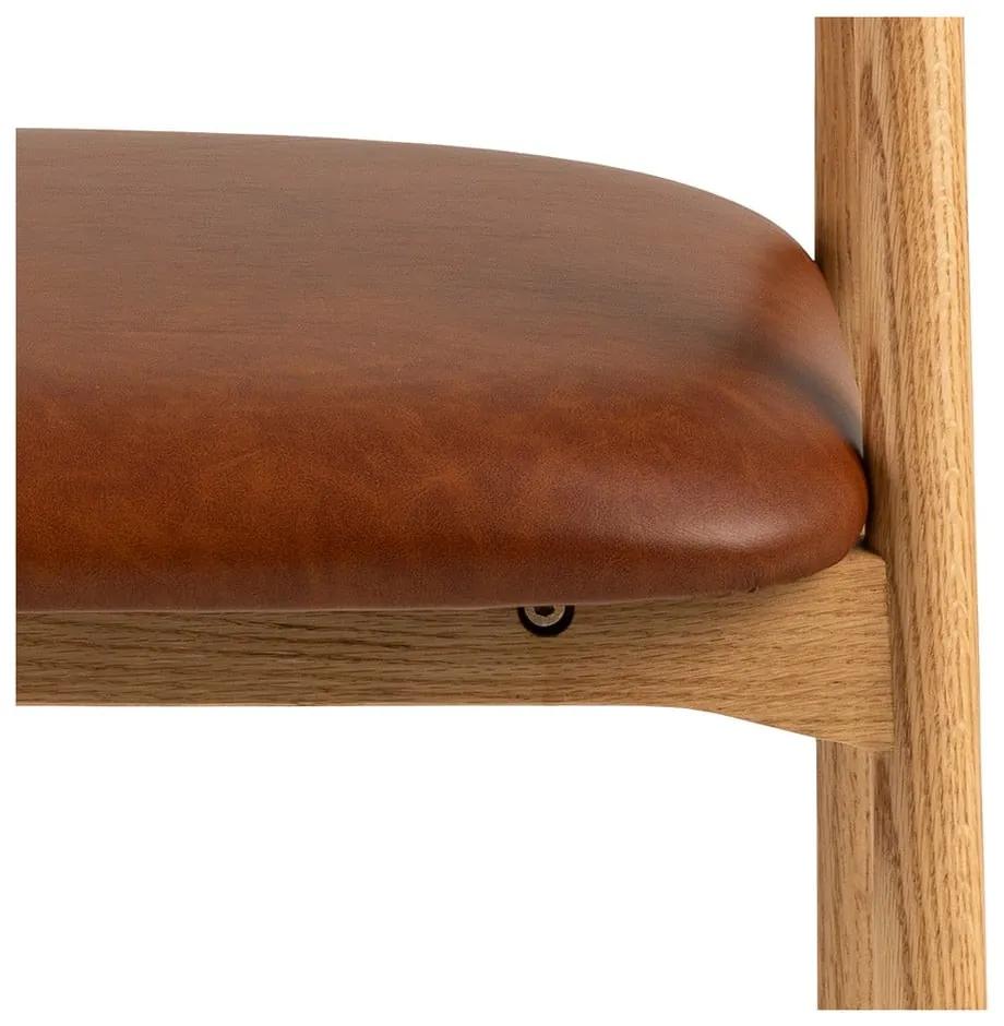 Трапезни столове от изкуствена кожа в кафяв и естествен цвят в комплект от 2 броя Addi - Actona