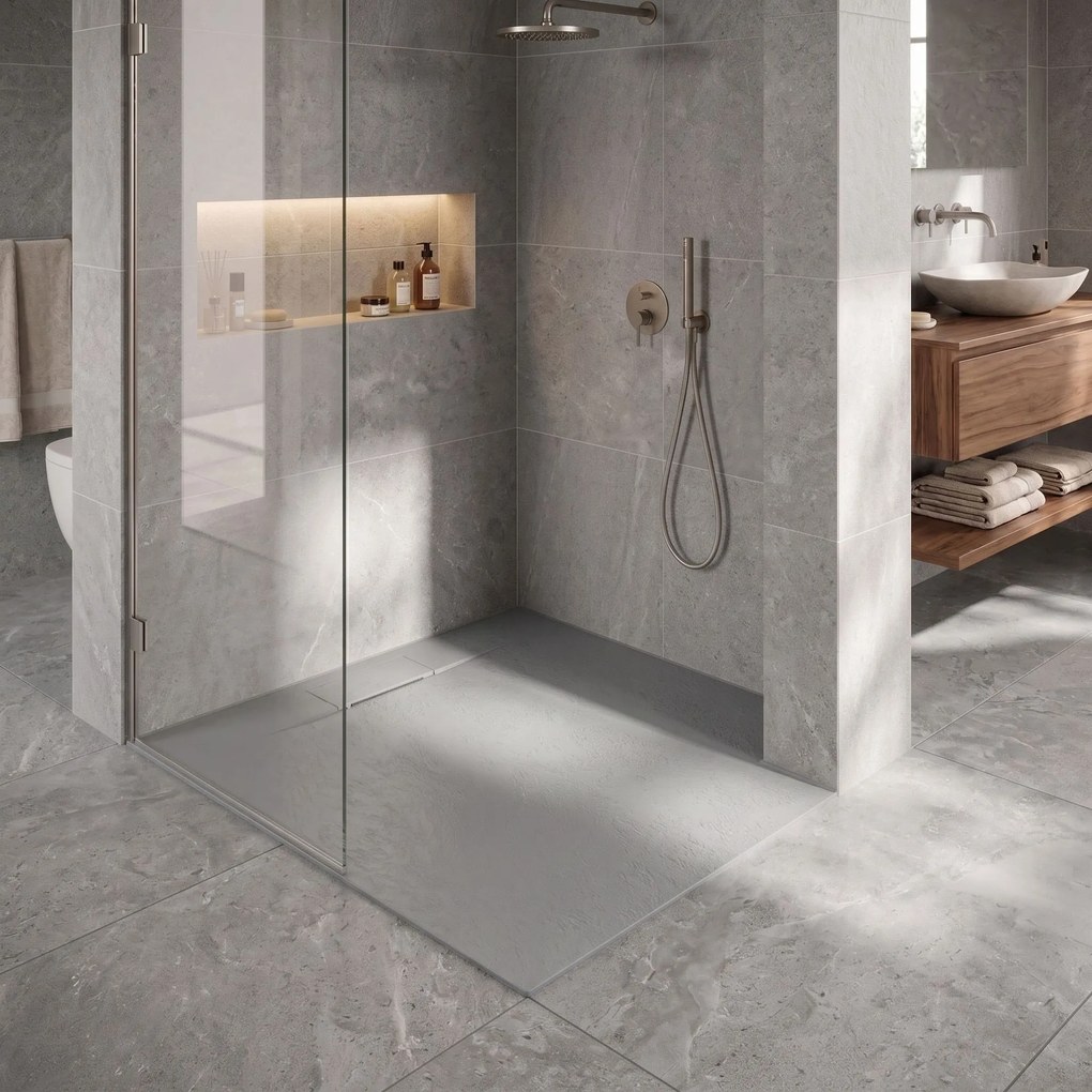 Корито за душ кабина Rea Bazalt Grey 90x90