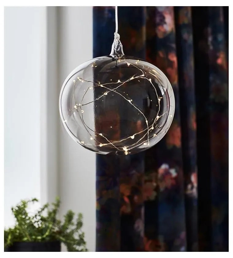 Сива висяща коледна светлинна украса ø 18 cm Lina – Markslöjd