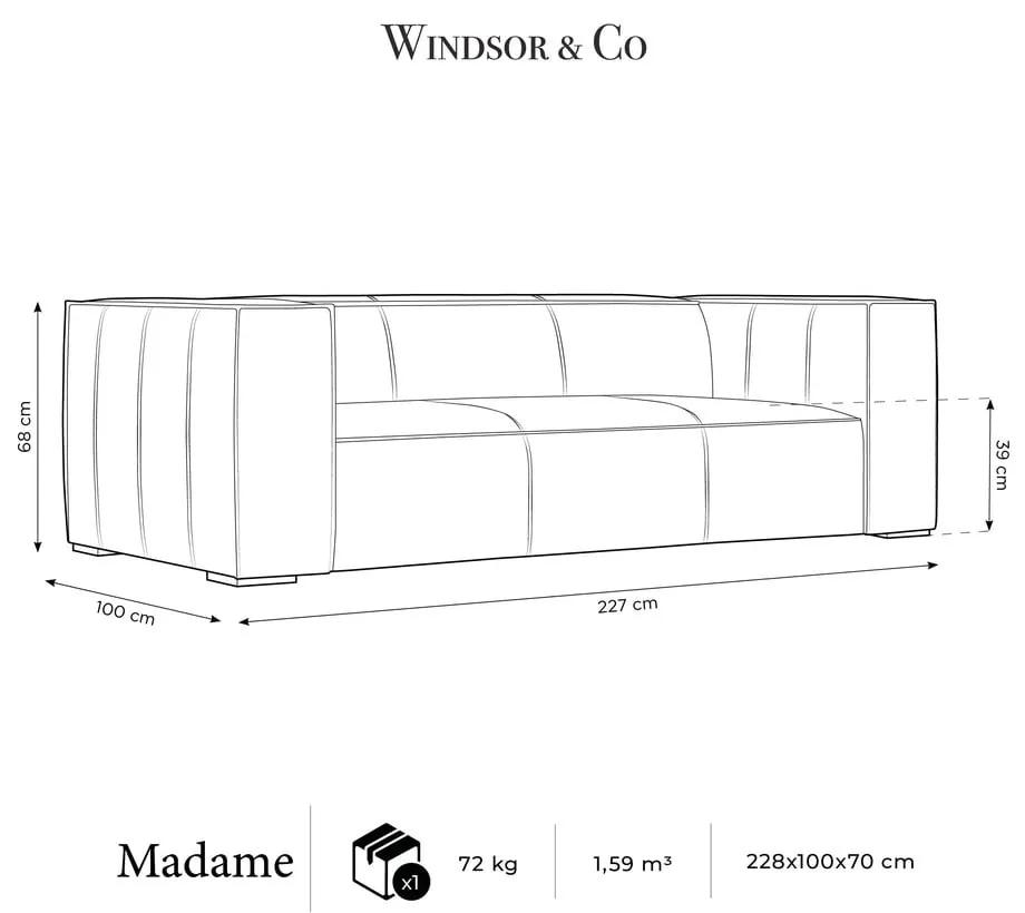 Светлокафяв кожен диван 227 см Madame - Windsor &amp; Co Sofas