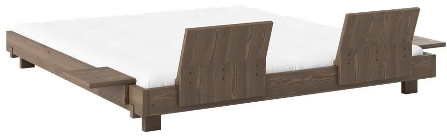 Кафяво двойно легло 180x200 cm от масивен бор с включена подматрачна рамка Social – Karup Design