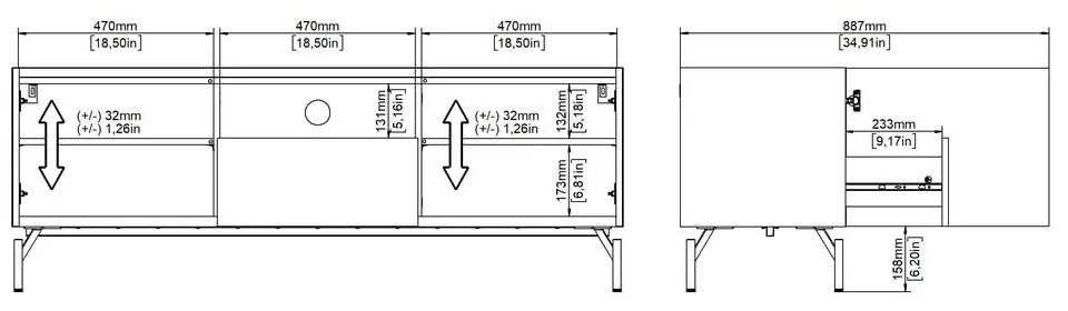 Кафява маса за телевизор от дъбов декор 147x54x41 cm Bergen – Tvilum