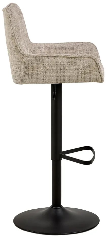 Бежов бар стол с регулируема височина с подлакътници (височина на седалката 85 cm) Eddie – Actona