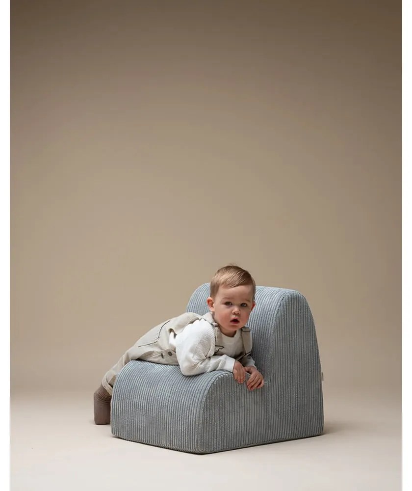 Детски стол от рипсено кадифе в цвят мента Cloud – Wigiwama