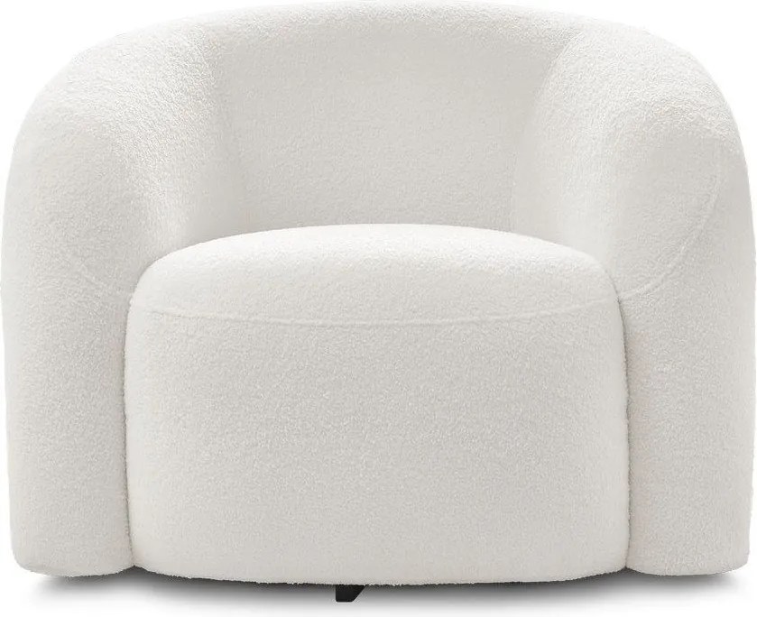 Бяло въртящо се кресло от прежда с примки от букле Elina – Bobochic Paris